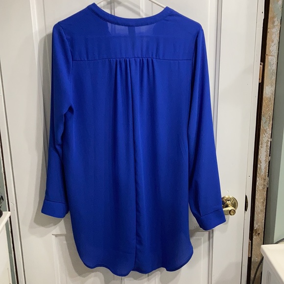 Beautiful Blue Chiffon Tunic Blouse - Picture 2 of 6